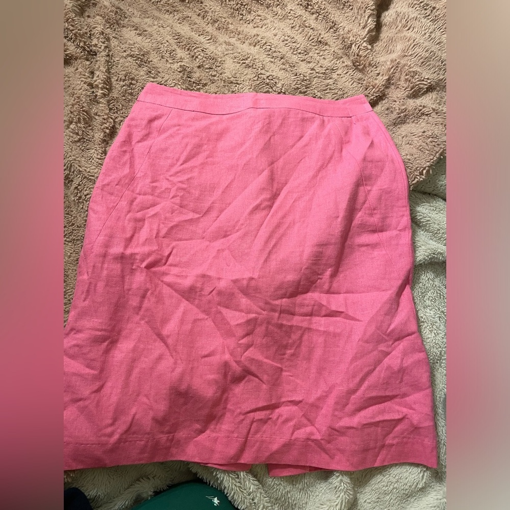 Vintage Chadwick’s of Boston Linen Blend Pink Pencil Skirt
